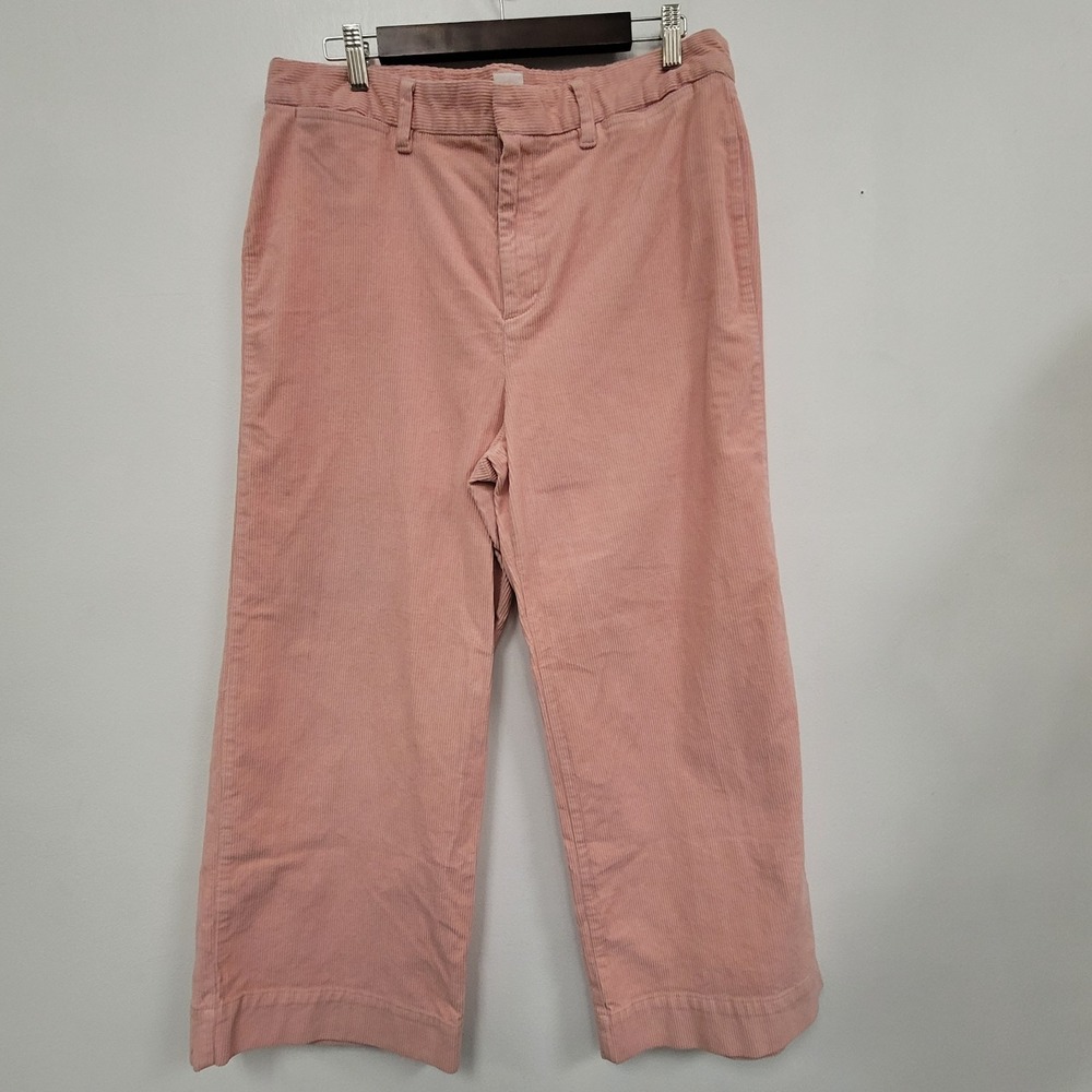 Gap Womens High Rise Wide Leg Cropped Corduroy Pants Size 16 Pink Preppy Y2K